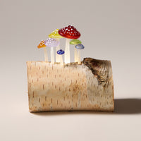 Rainbow Birch Mushroom Log Lamp