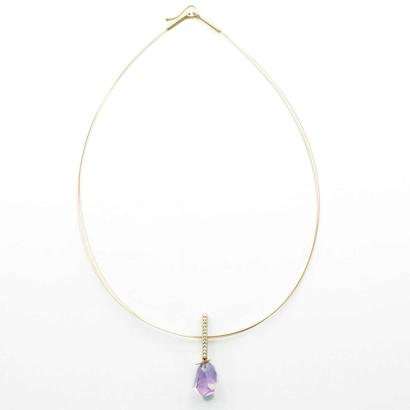 Diamonds & Lavender Quartz Pendant