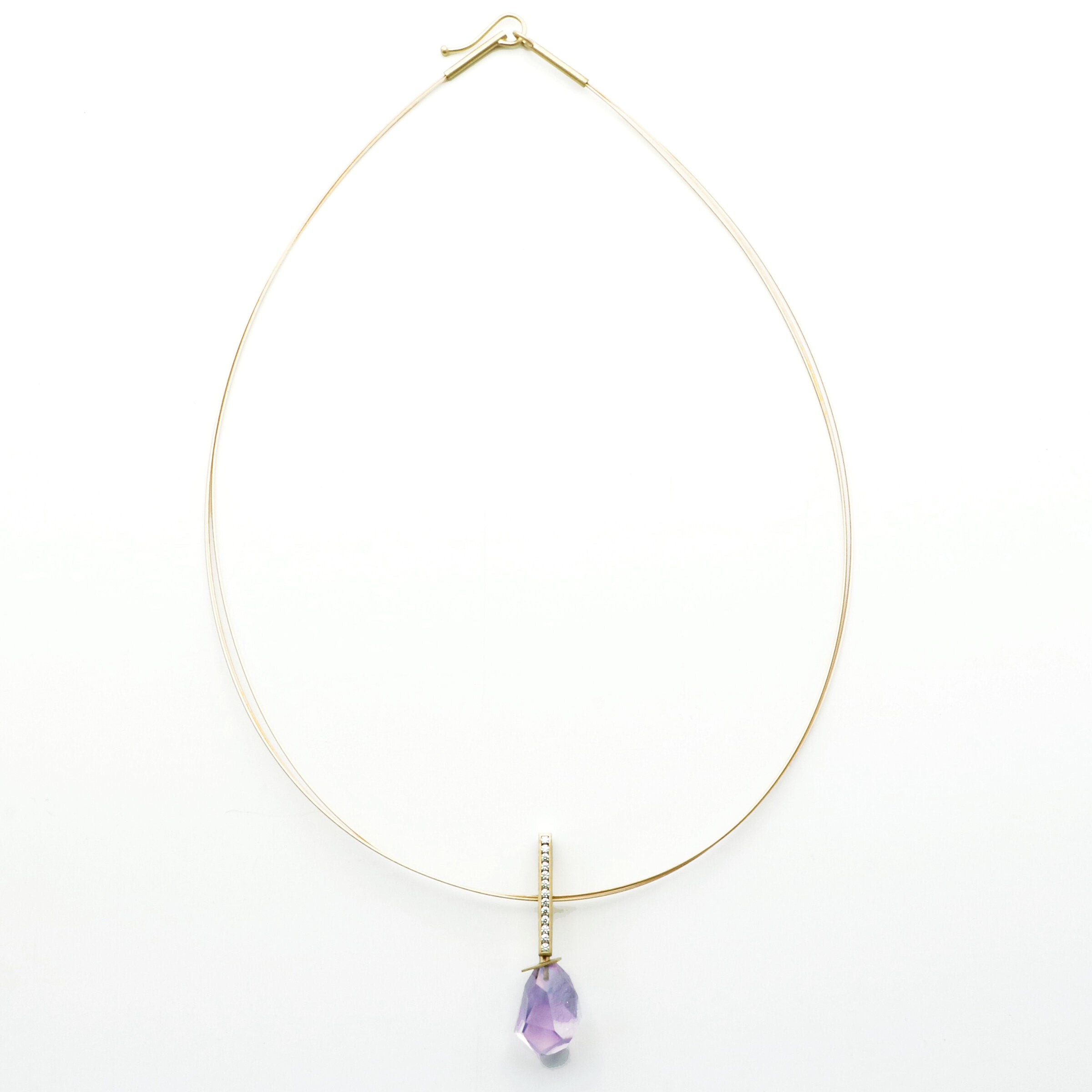 Diamonds & Lavender Quartz Pendant