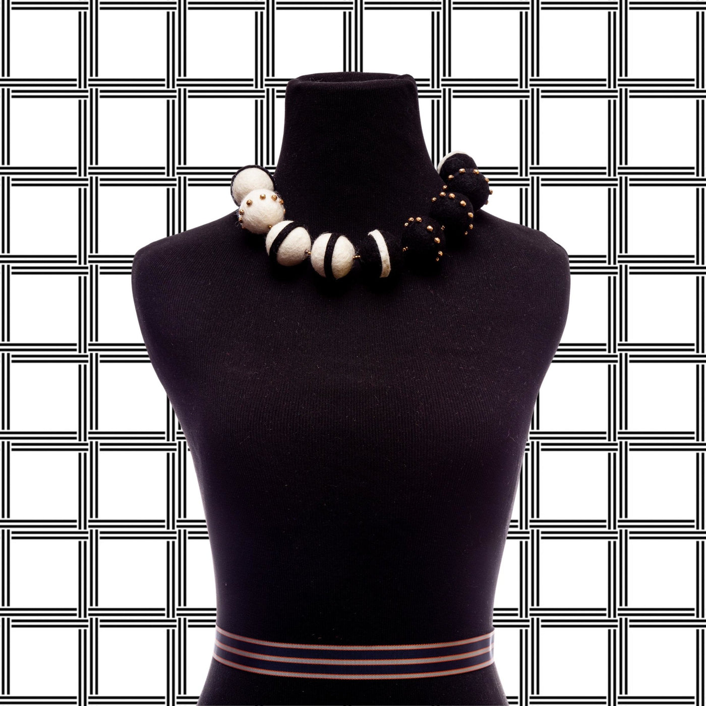 Big Felt-Stripe Necklace