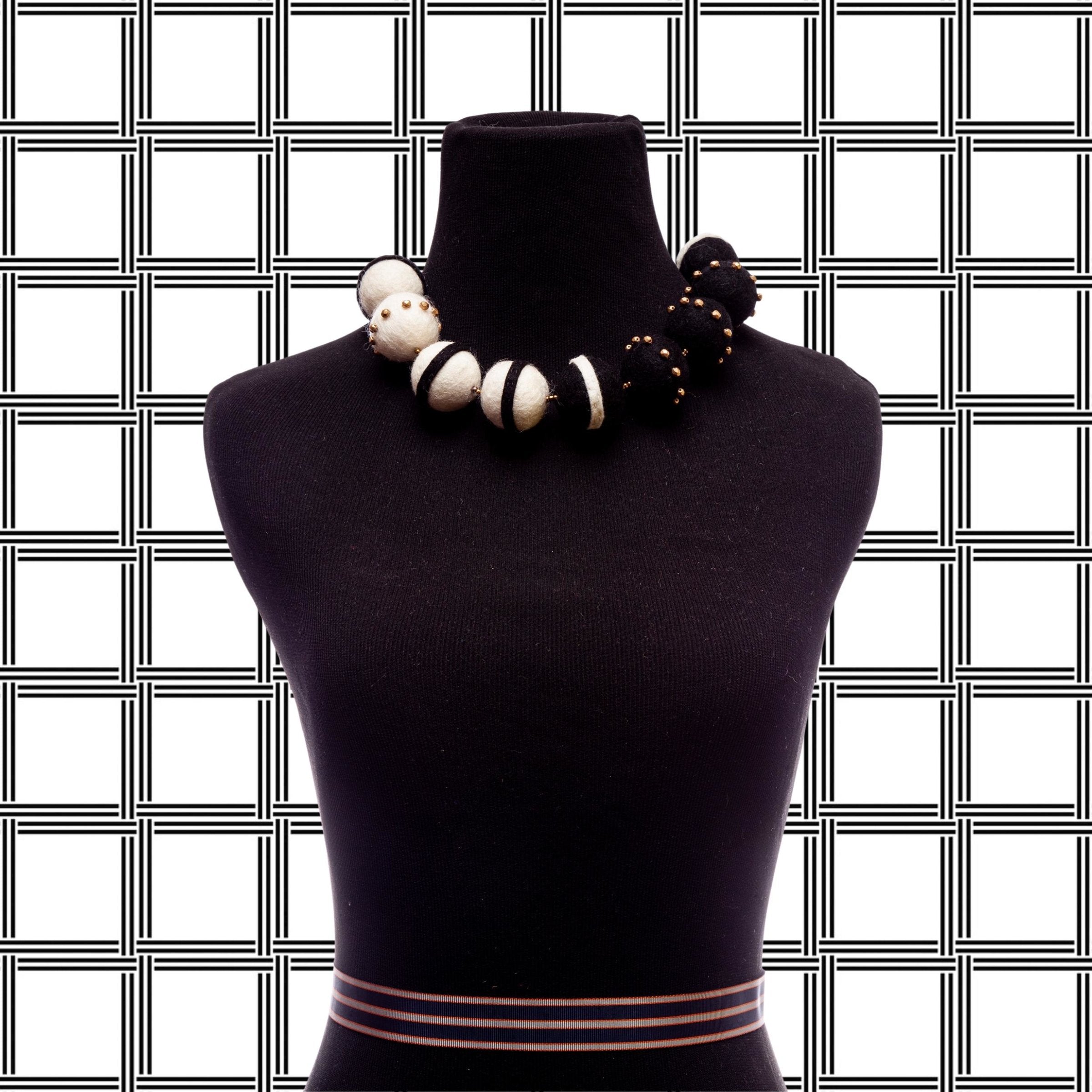 Big Felt-Stripe Necklace