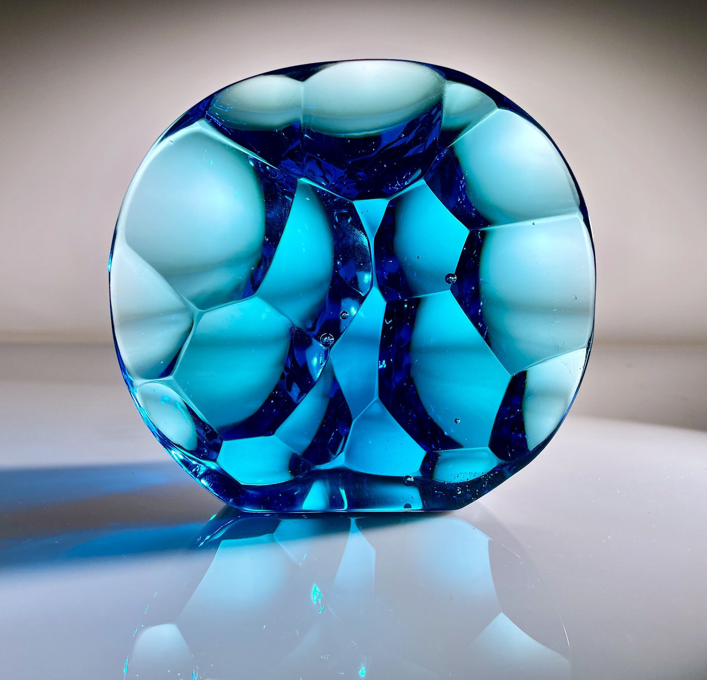 Lensed Desk Prism in Blue