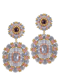 Champagne Lavender Oval Earrings