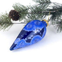Crystalline Tear Ornament, Cobalt Ocean