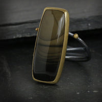 Bruneau Jasper on a Swirled Band Ring