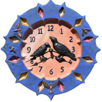 Ravens Ceramic Wall Clock in Deep Water Blue