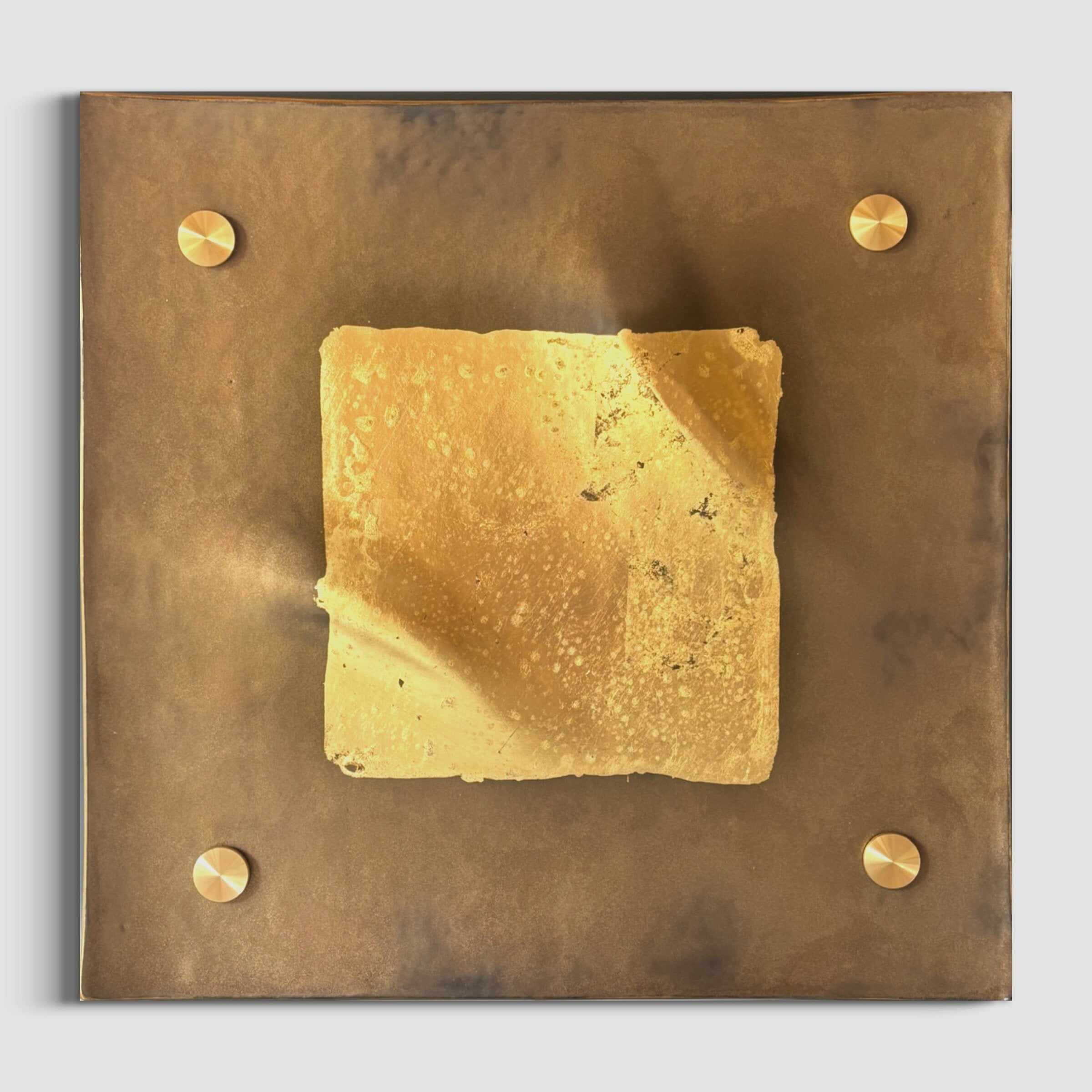 Circle Line Square Bronze and Gold Wall Squares