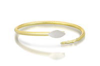 18K Gold bimetal with silver leaf