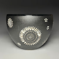 Black Floral Serving Bowl