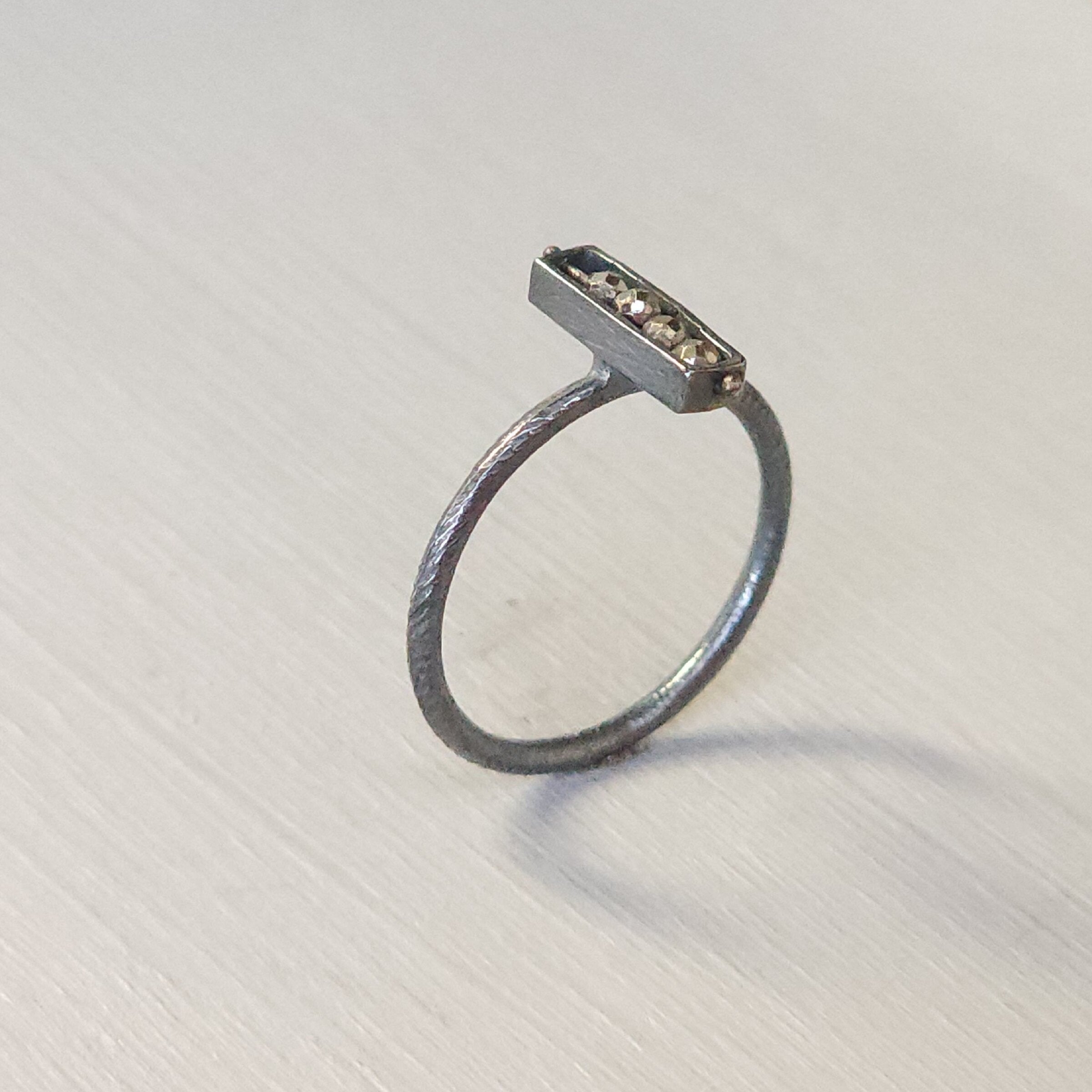 Vertical Four Stone Segment Stacking Ring