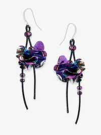 Purple Silk Blossom Earrings