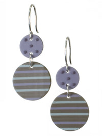 Gray with violet and aqua stripes