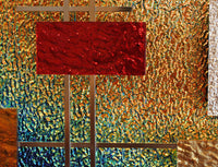 Dichro Glass and Metal Wall Sculpture