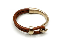 Brown/Gold Lasso Hook & Slide Bracelet