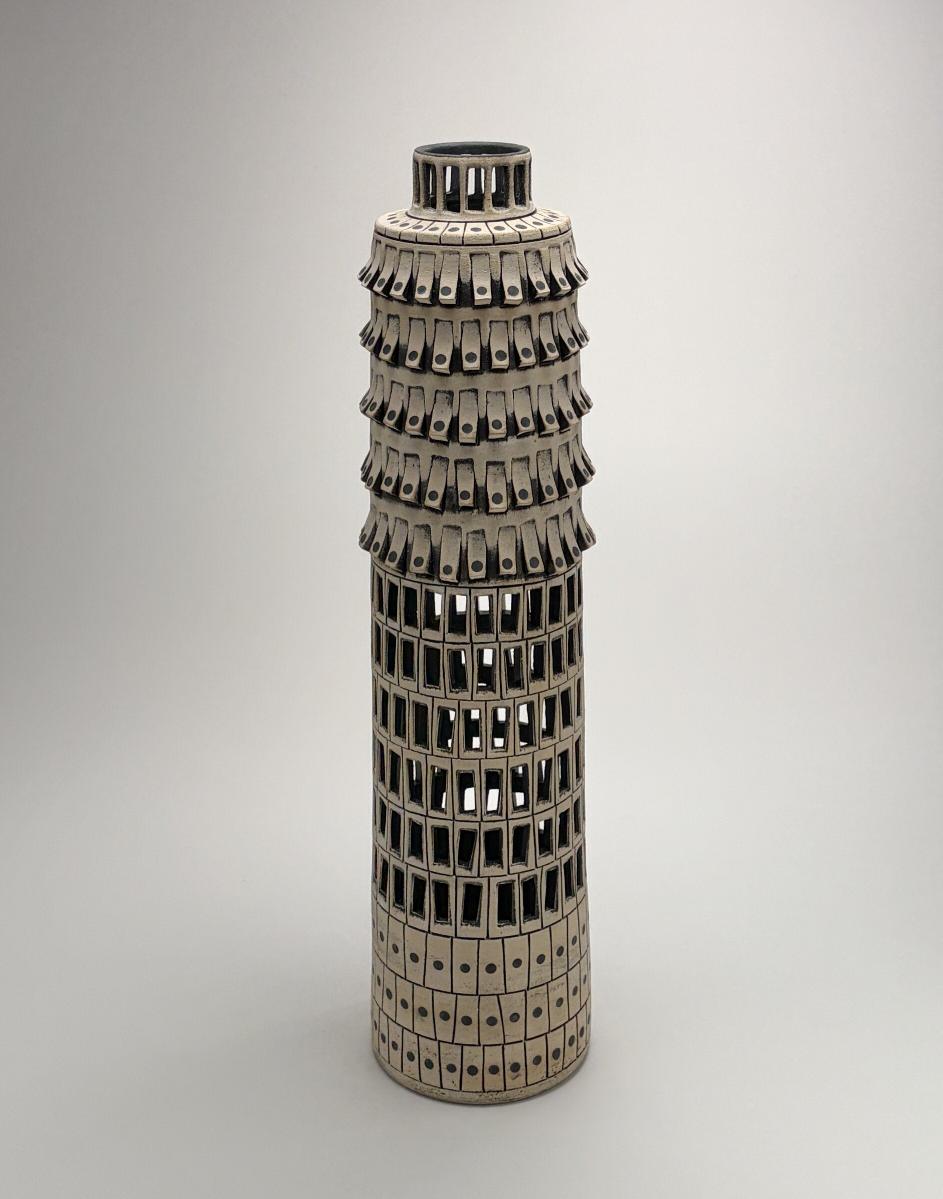 Black and White Carved Vessel