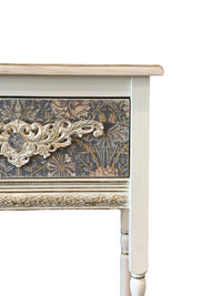 Floral Nouveau Side Table in Ivory