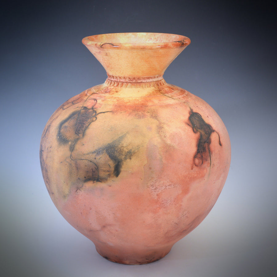 Bison - Saggar-Fired Vase