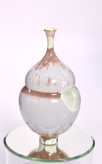 Miniature Crystalline Mauve & Lime Green Bottle
