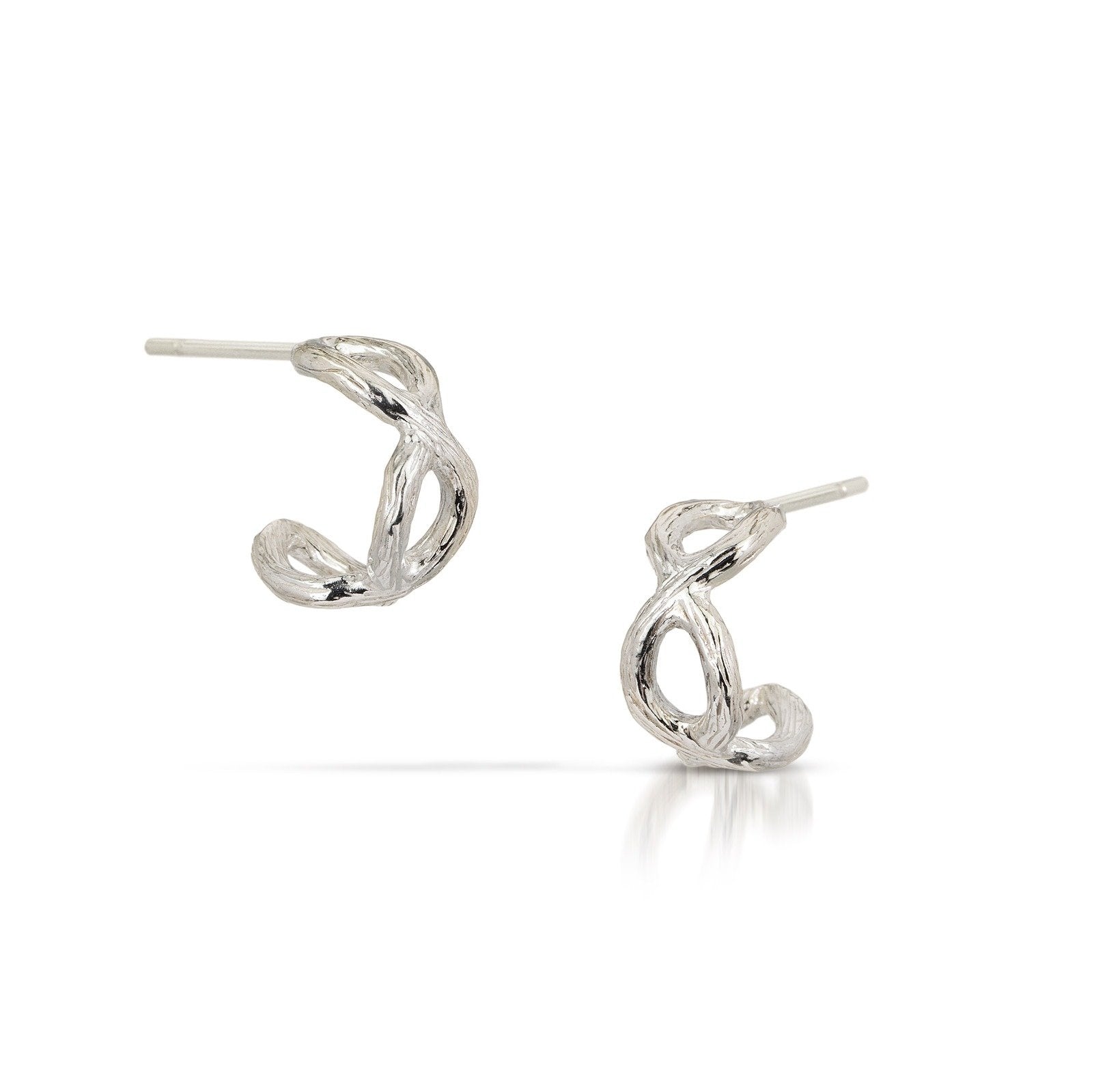 Small, Bright Silver, Sterling Silver Posts