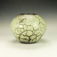Round Green Naked Raku Pottery