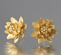 Waterlily Post Earrings in Gold