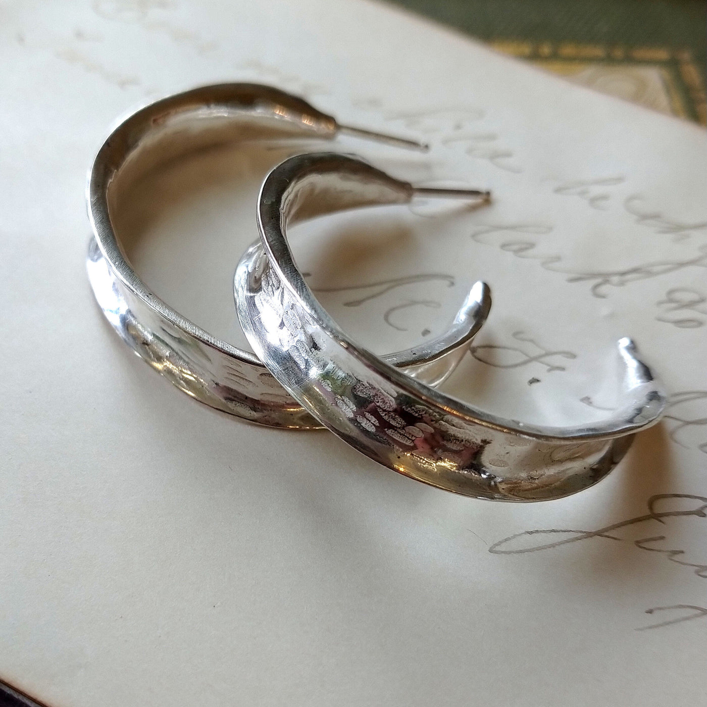 Hammered Hoop Earrings