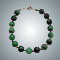 Ruby Zoisite & Sterling Silver Necklace