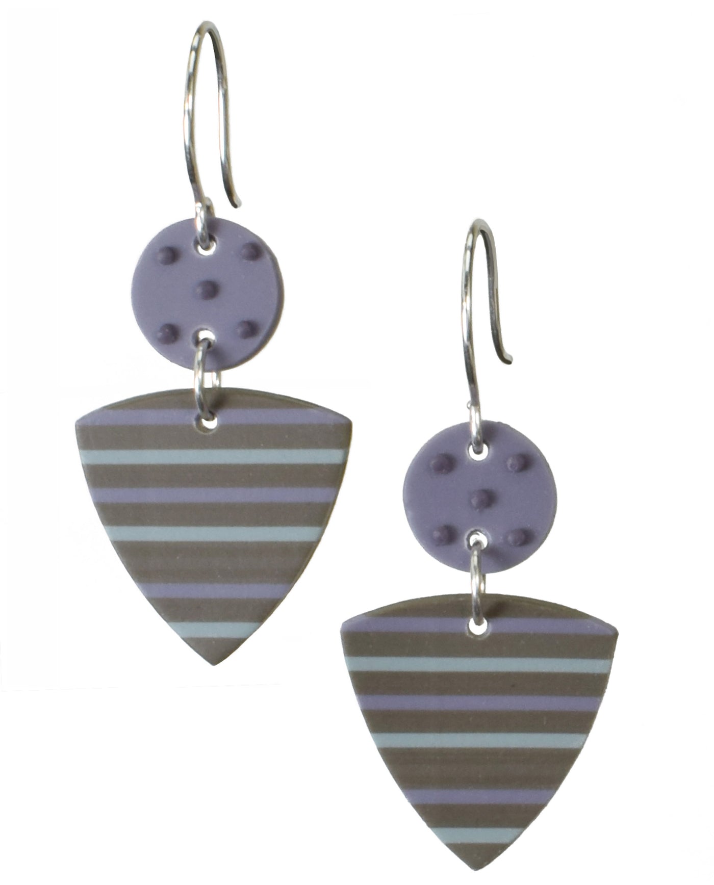 Gray with violet and aqua stripes