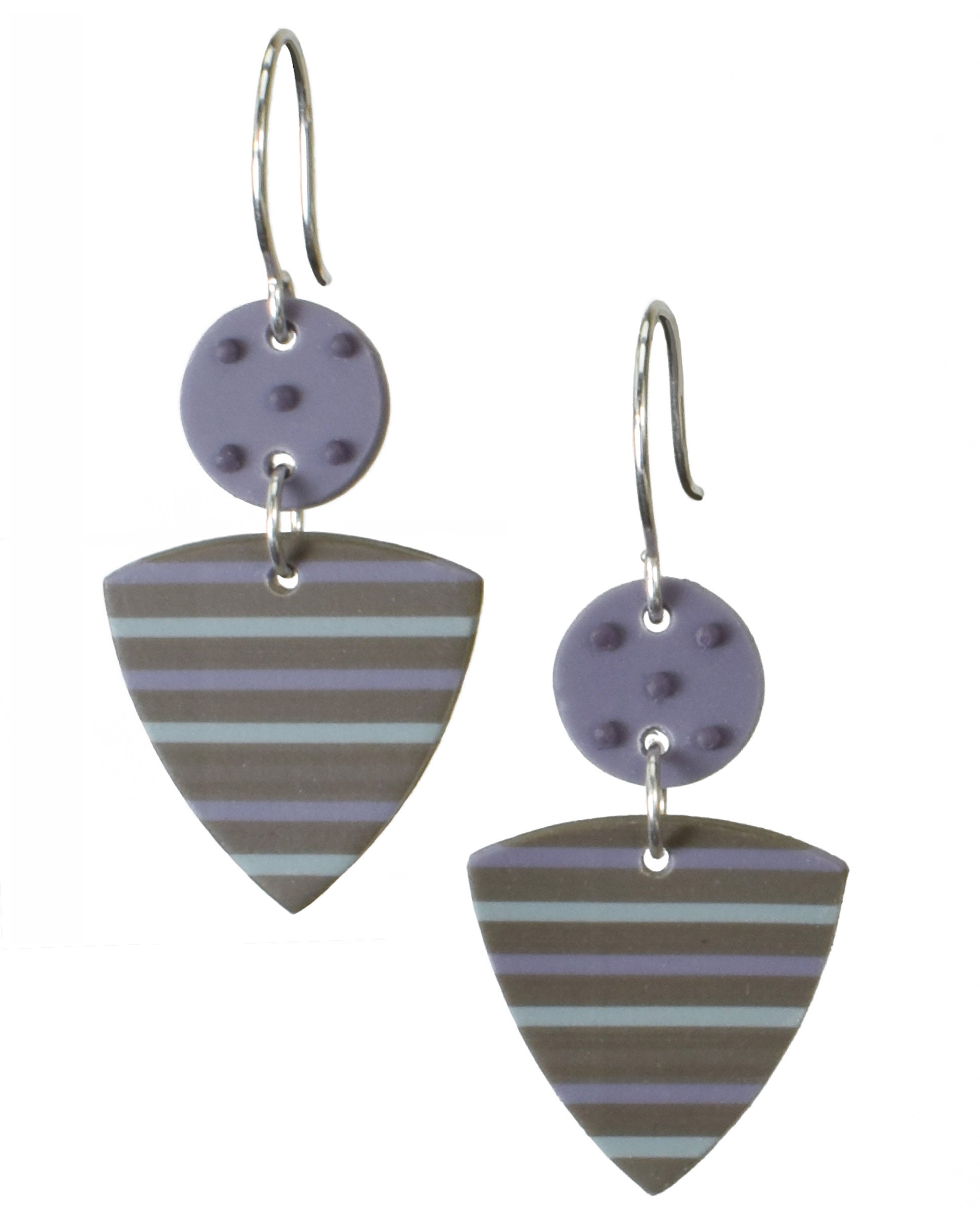 Gray with violet and aqua stripes