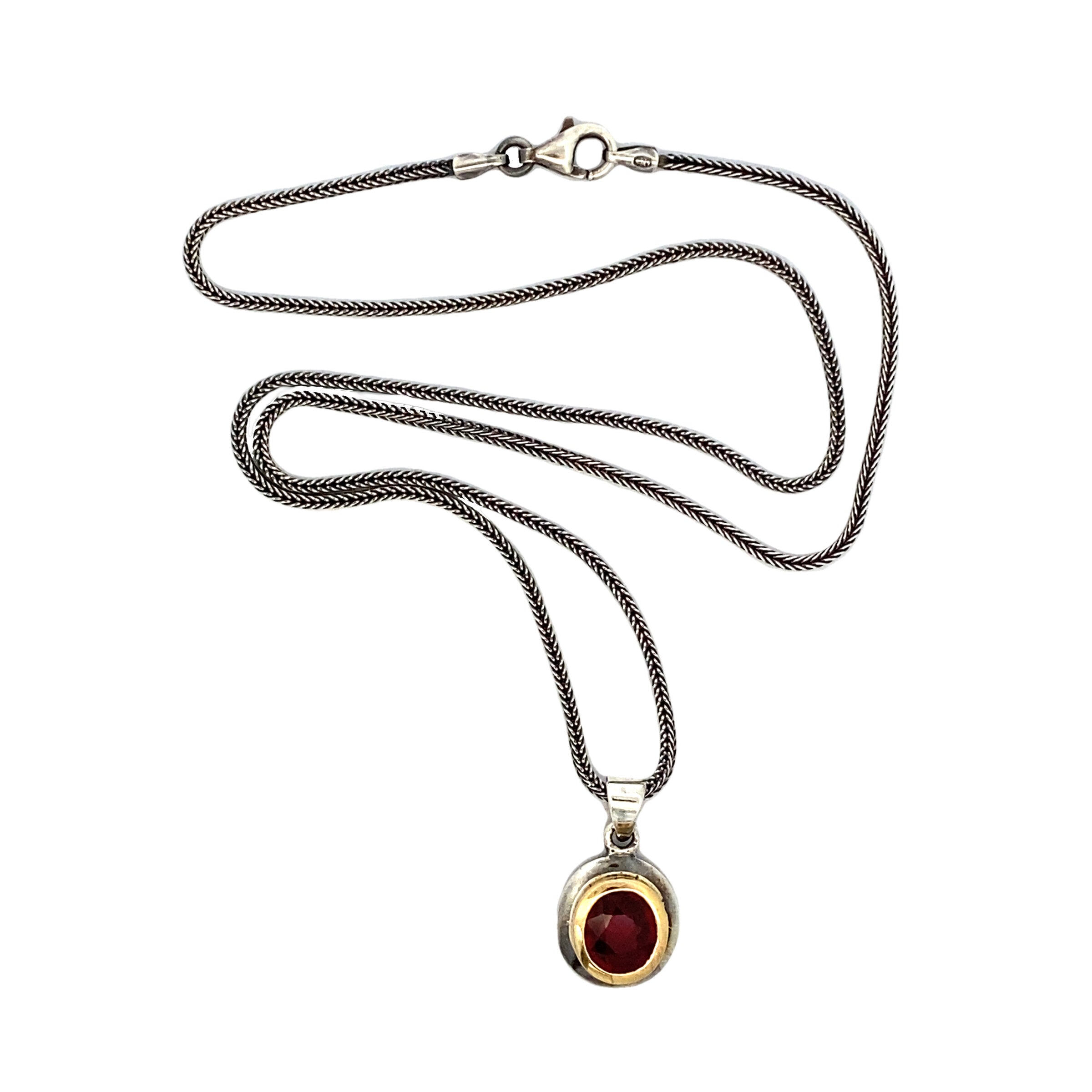 Ruby, Silver & Gold Pendant