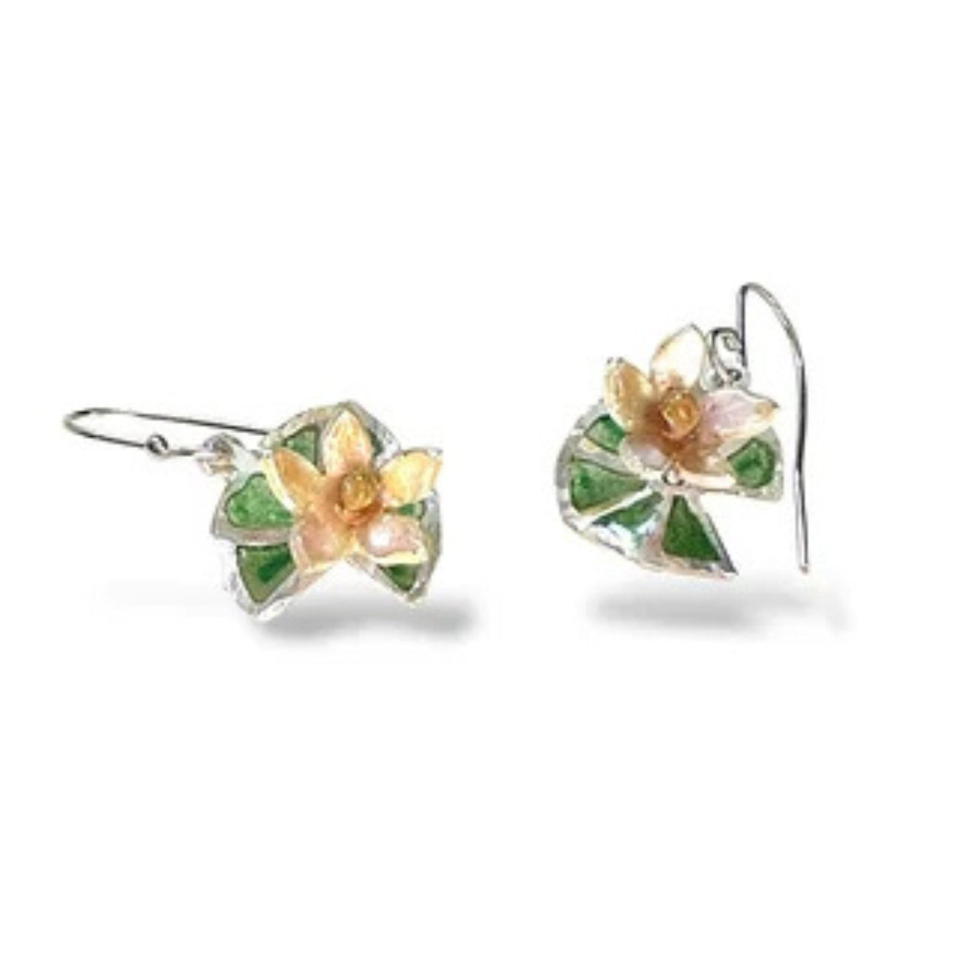 Plique a Jour Lotus Earrings