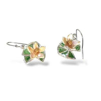 Plique a Jour Lotus Earrings