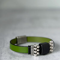 Leather & Porcelain Stone Bracelet