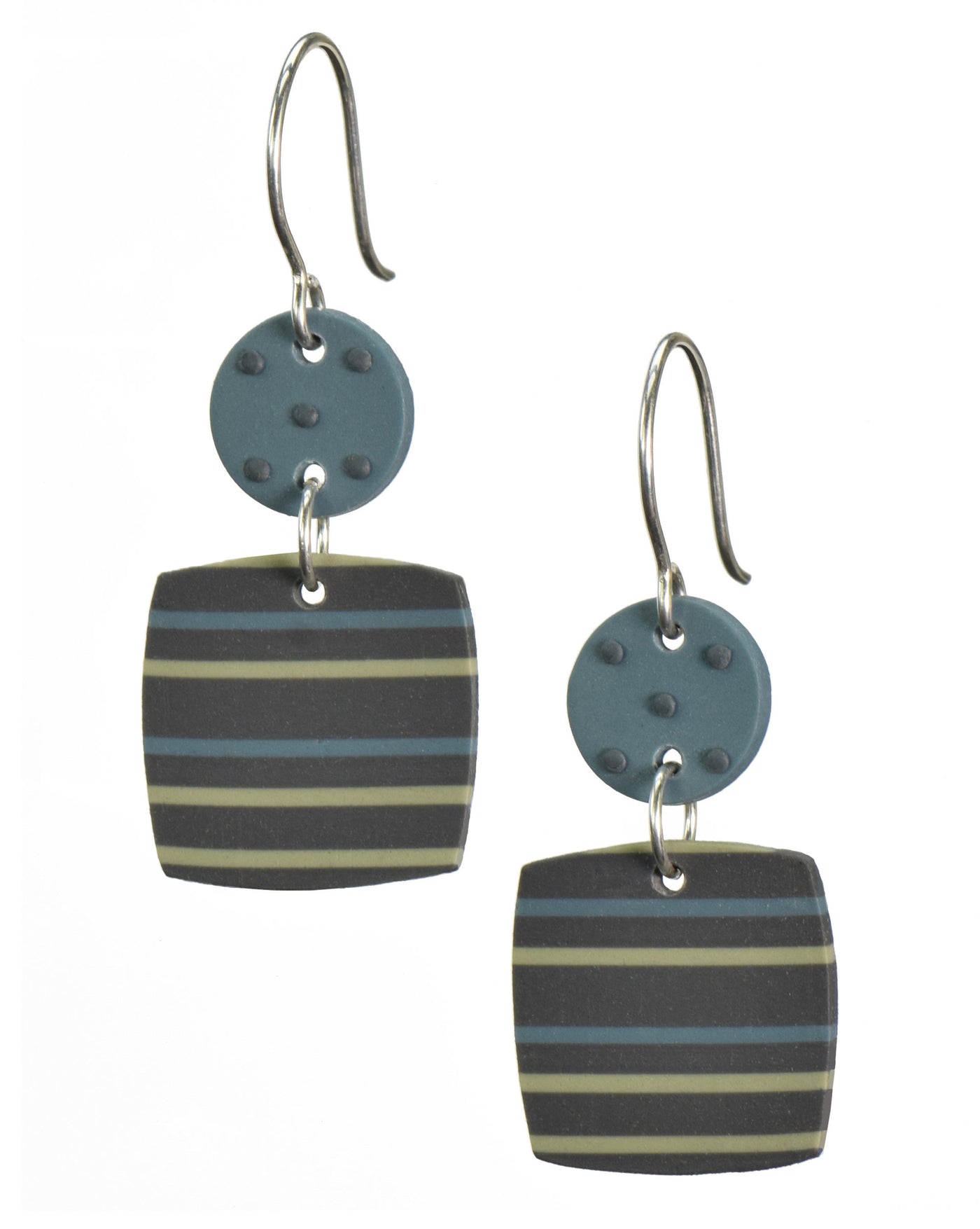 Gray with dark teal and celery stripes