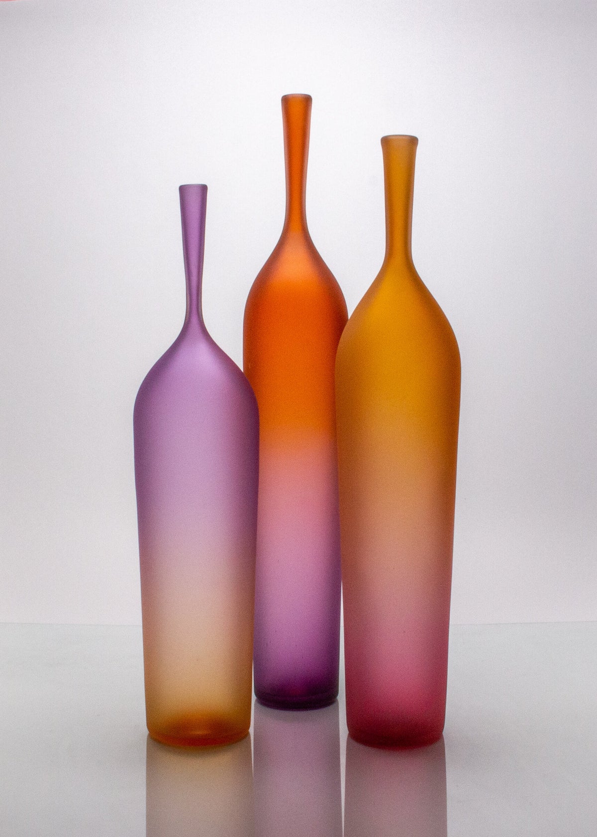 Left to right: Purple-Gold Ombre, Red-Purple Ombre, Gold-Pink Ombre