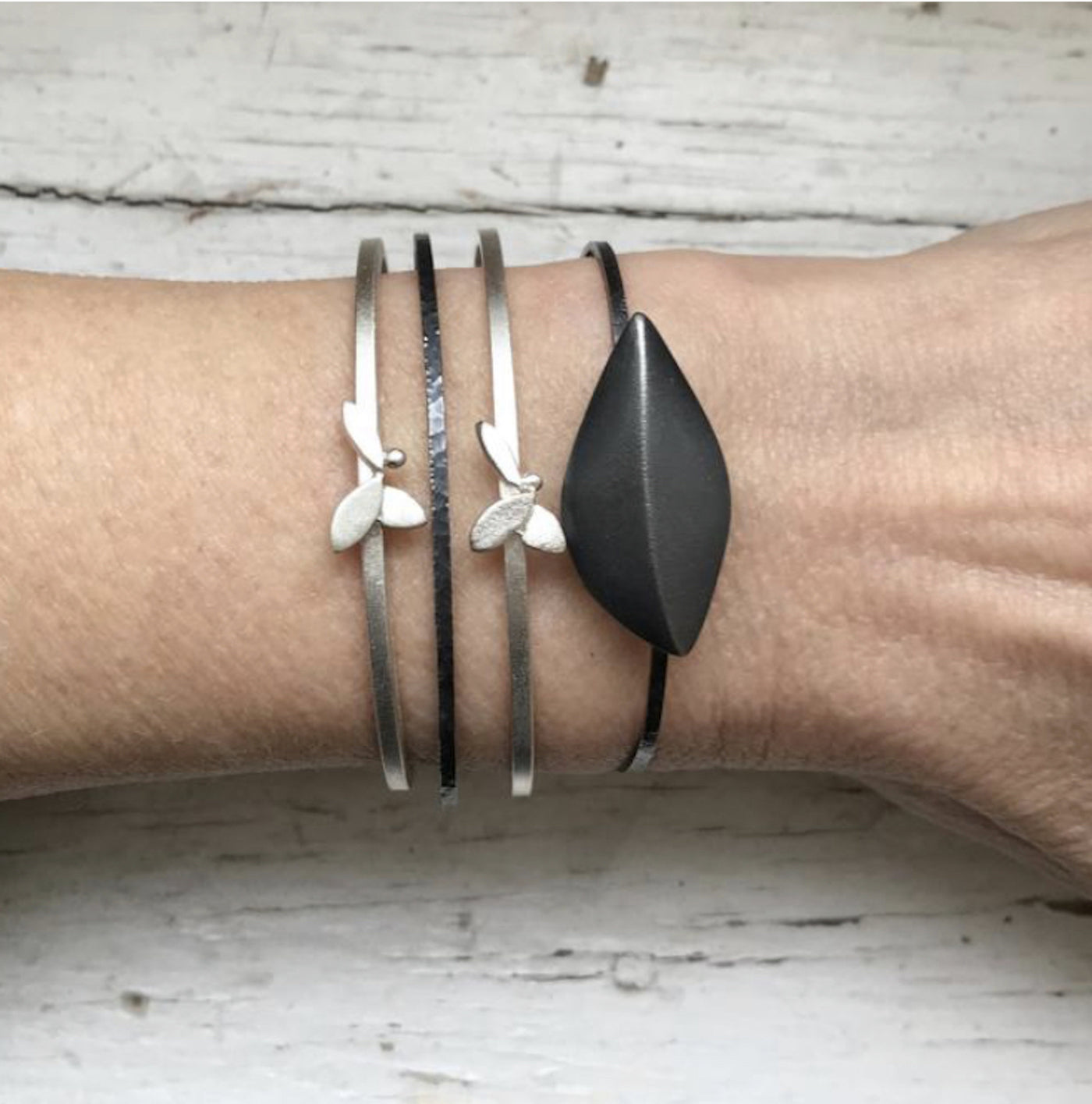Sterling Silver Leaf Cuff Bracelet