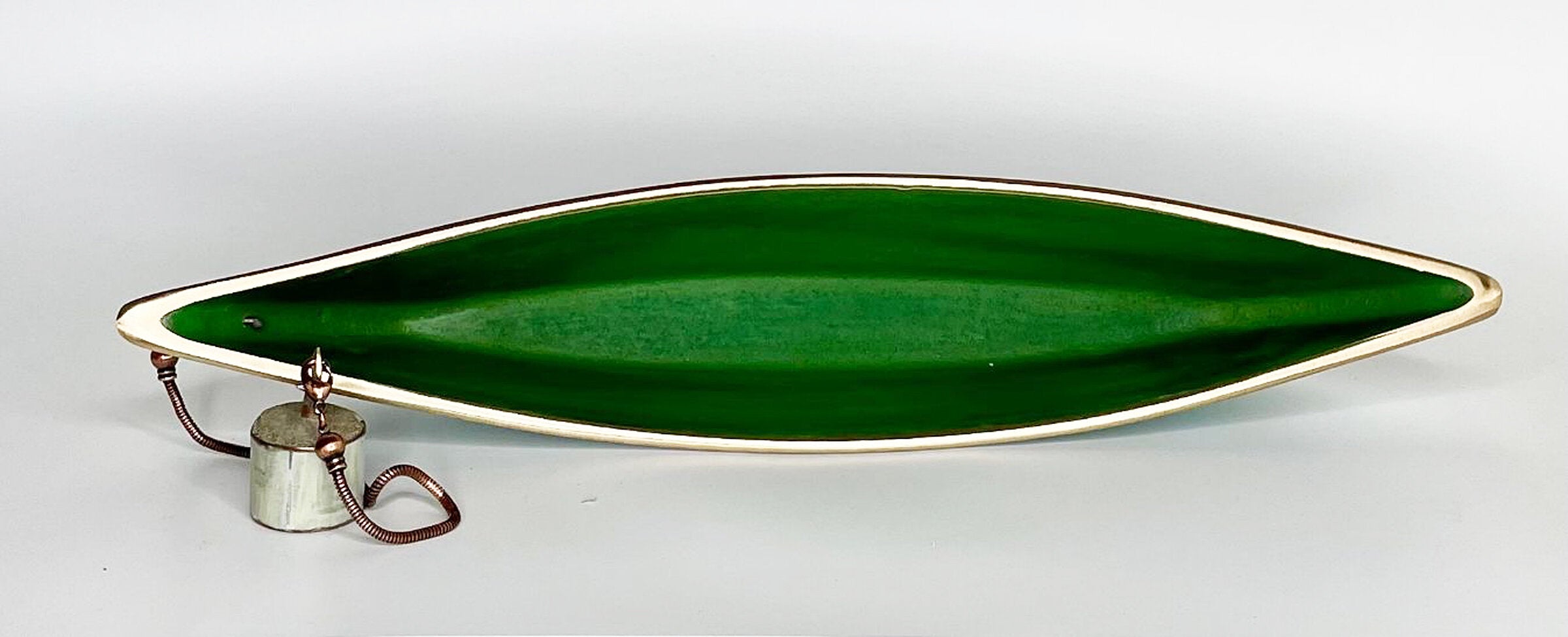 Bronze Dory with Tiffany and Green Patinas and Anchor