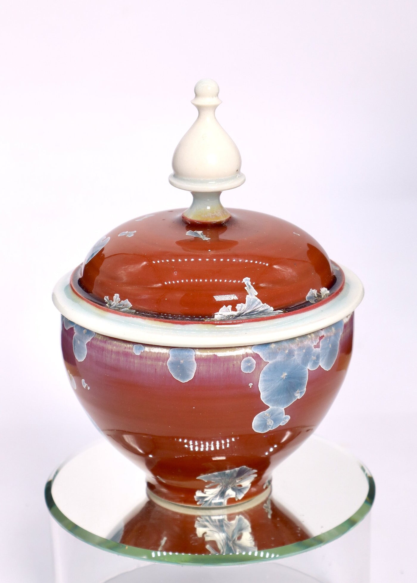 Crystalline Red & Blue Jewelry Jar