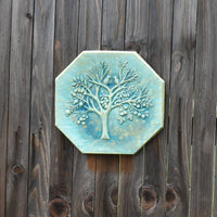 Magic Fruit Tree Ceramic Octagon in Aqua Stone Matte