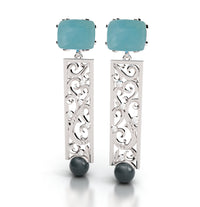 Gemstone and Filigree Dangle Earrings