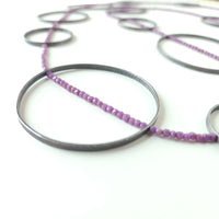 Phosphosiderite Large & Long Circle Bubble Necklace