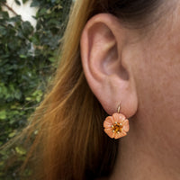 Treasure Chest Coral & Citrine Flower Earrings