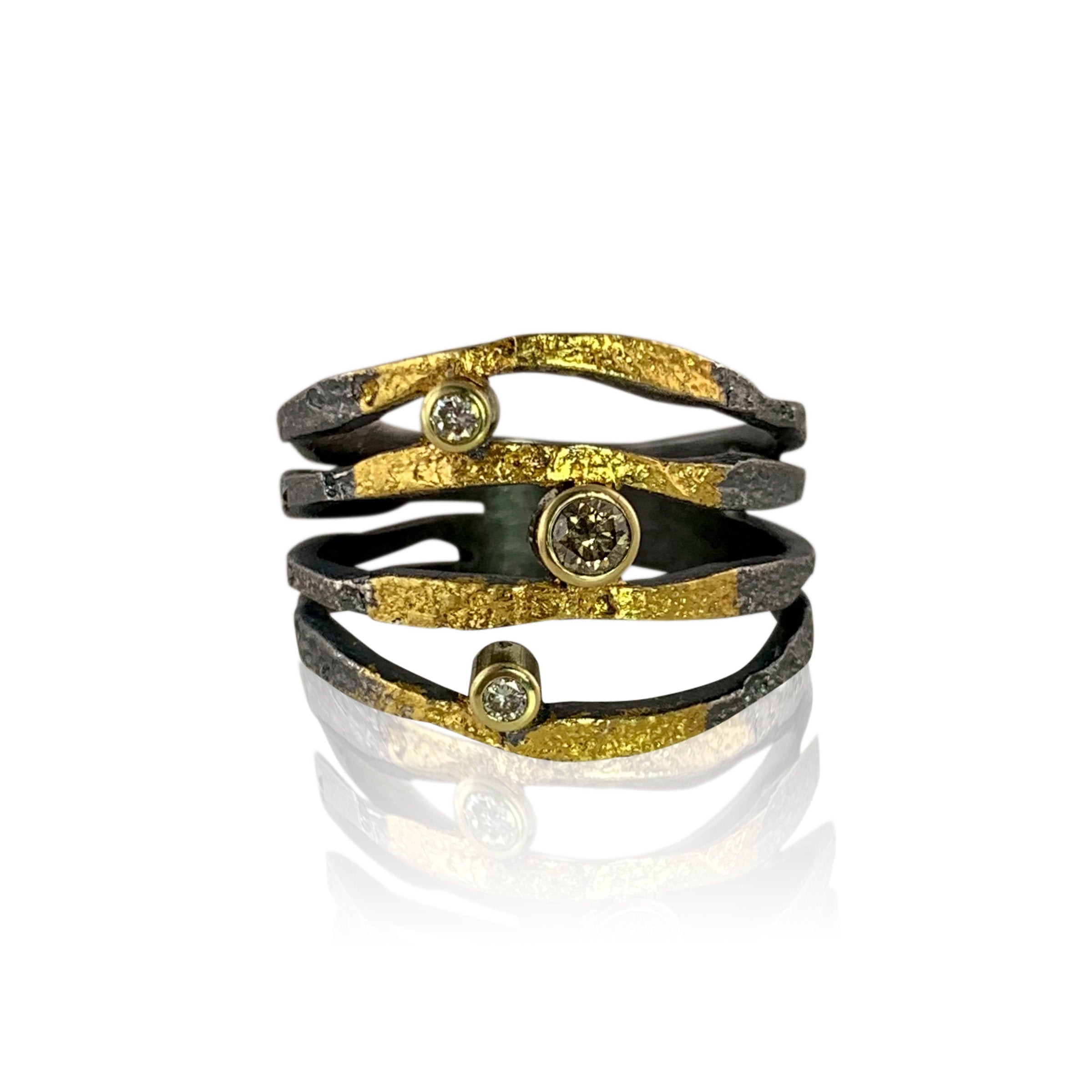 Alaria Band Ring with Champagne Diamonds