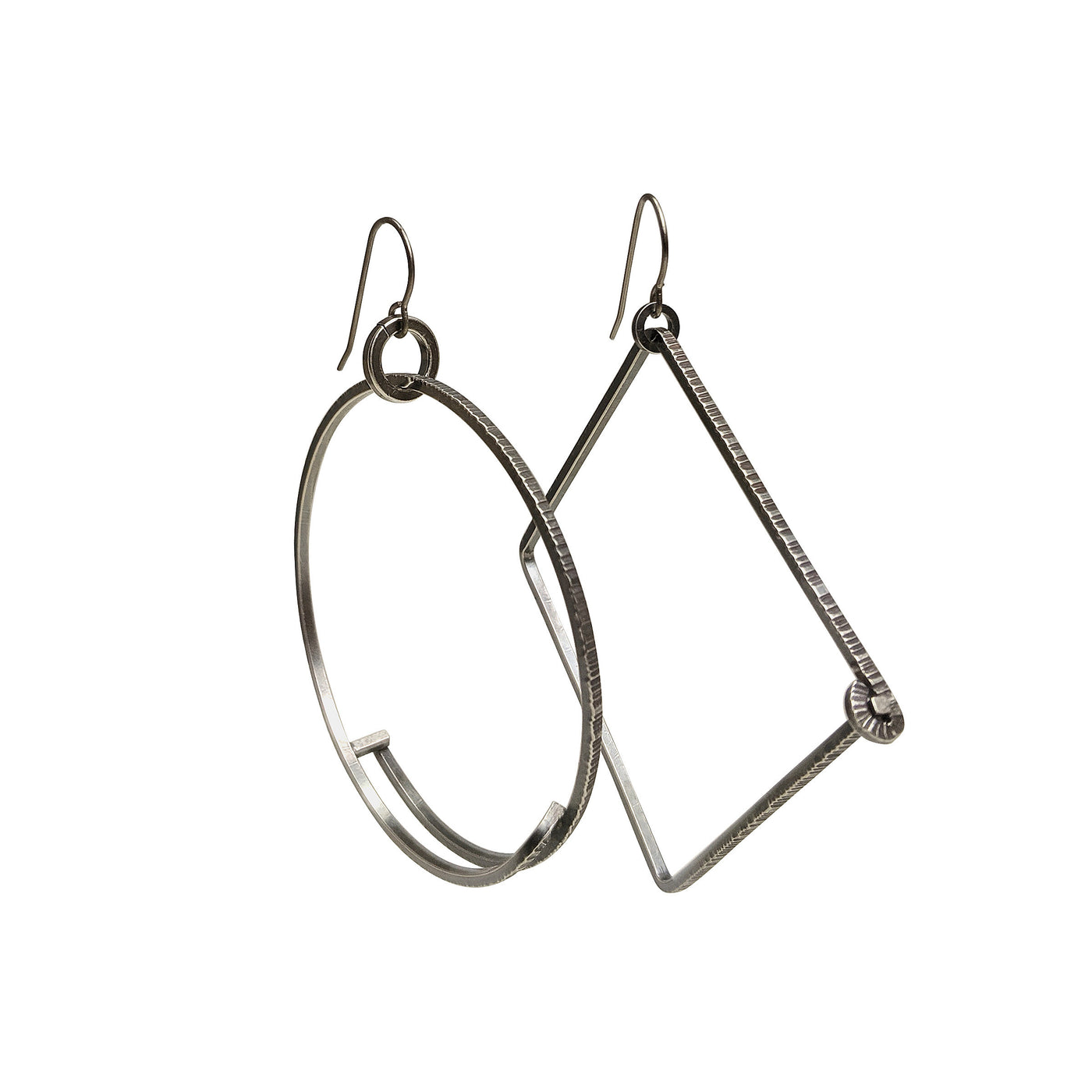 Circle + Square Hoop Earrings