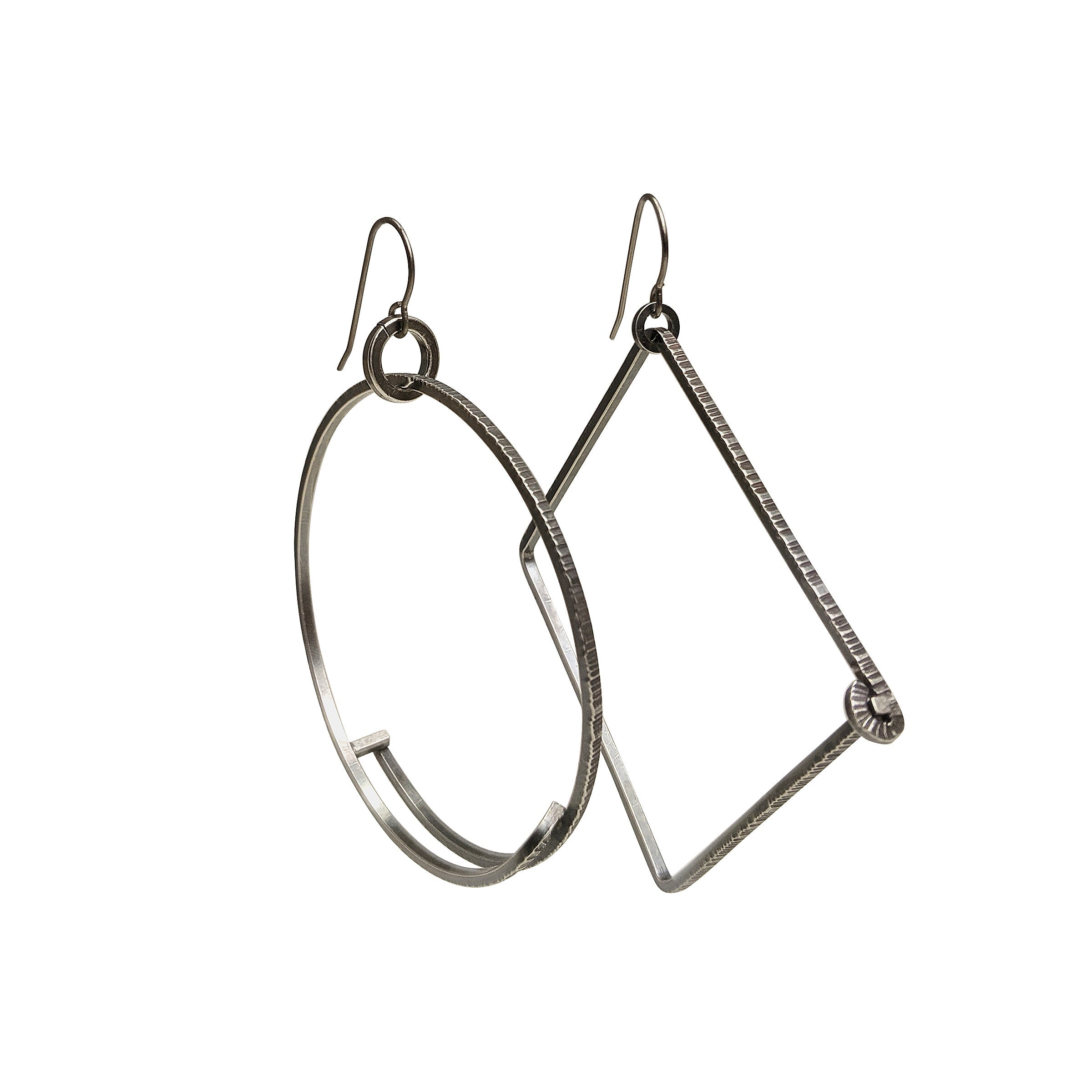 Circle + Square Hoop Earrings