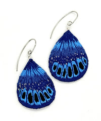 Blue Butterfly Wing Earrings