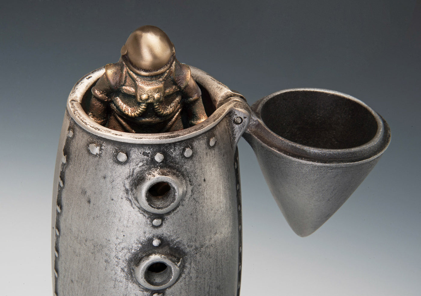 Moon Rocket Coin Bank with Spaceman