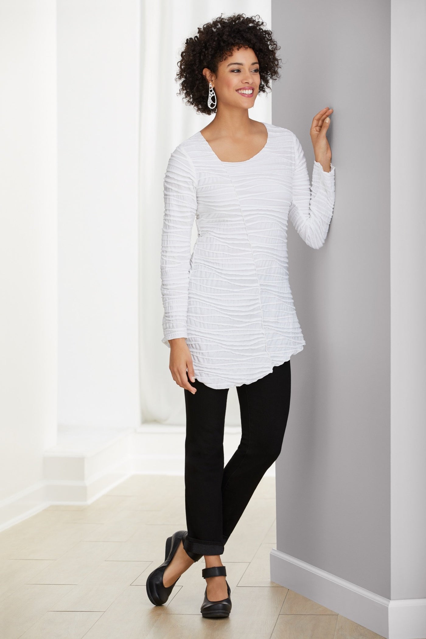 Long Sleeve Fiore Asymmetrical Tunic