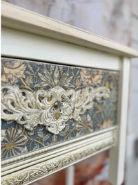 Floral Nouveau Side Table in Ivory