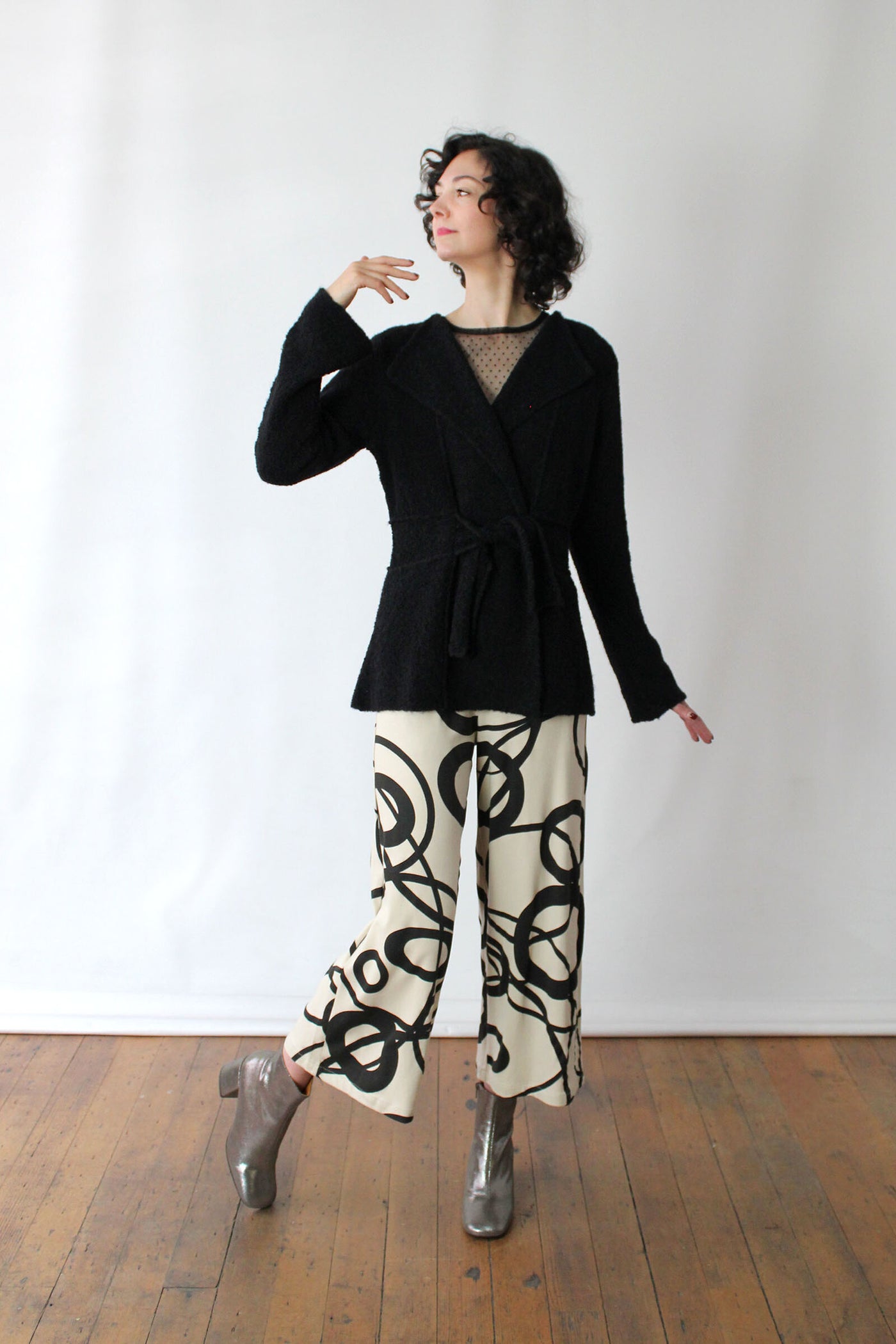 Boucle Tie Cardigan